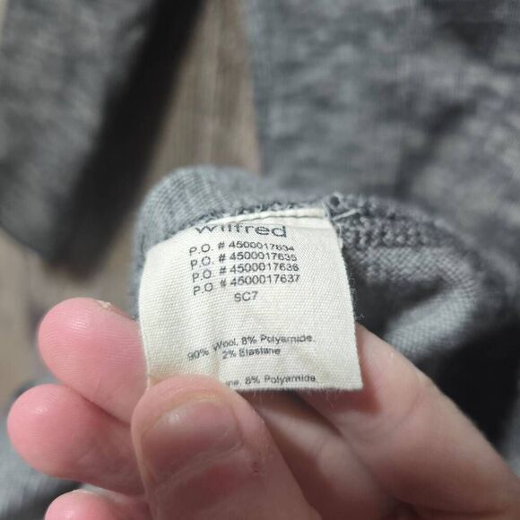 Wilfred Dress Extra Small Grey Wool Long Sleeve Bodycon Minimalist Balletcore - Picture 4 of 4